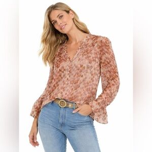 🤎 NWT! Aqua Metallic Semi Sheer Blouse